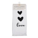 Clayre & Eef Guest Towel 40x66 cm White Cotton Hearts