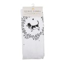 Clayre & Eef Asciugamano per ospiti 40x66 cm Bianco Cotone Cane
