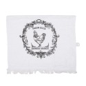 Clayre & Eef Asciugamano per ospiti 40x66 cm Bianco Cotone Gallo