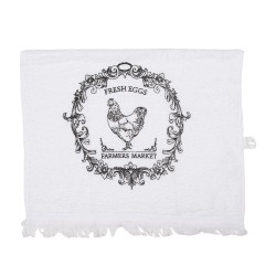 Clayre & Eef Serviette invité 40x66 cm Blanc Coton Coq