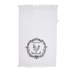 Clayre & Eef Serviette invité 40x66 cm Blanc Coton Coq