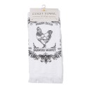 Clayre & Eef Asciugamano per ospiti 40x66 cm Bianco Cotone Gallo