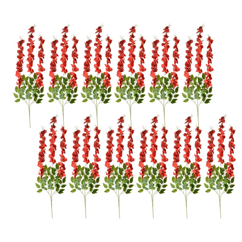 Clayre & Eef Fiore artificiale set di 12 110 cm Rosso Plastica