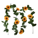 Clayre & Eef Fiore artificiale Ghirlanda 200 cm Giallo Plastica Girasole