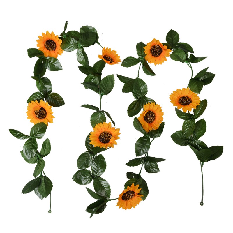 Clayre & Eef Fiore artificiale Ghirlanda 200 cm Giallo Plastica Girasole