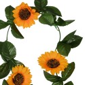 Clayre & Eef Fiore artificiale Ghirlanda 200 cm Giallo Plastica Girasole