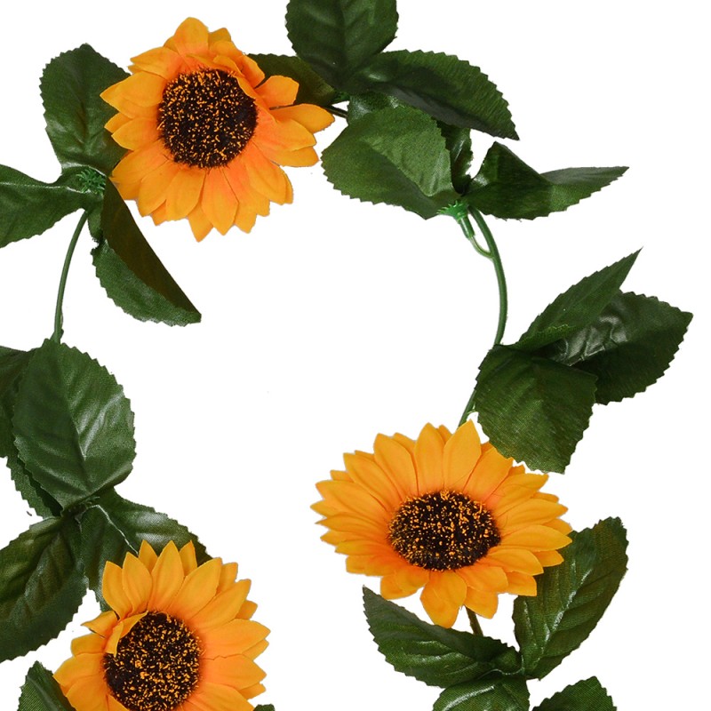 Clayre & Eef Fiore artificiale Ghirlanda 200 cm Giallo Plastica Girasole