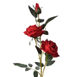 Clayre & Eef Kunstbloem Roos 94 cm Rood Kunststof