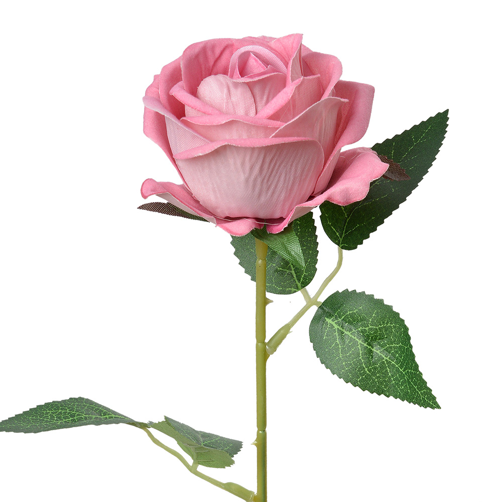 Clayre & Eef Kunstbloem Roos 50 cm Roze Kunststof afbeelding 1