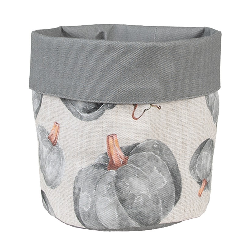 Clayre & Eef Broodmand Ø 15x16 cm Grijs Katoen Pompoen