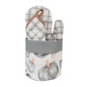 Clayre & Eef Broodmand Ø 15x16 cm Grijs Katoen Pompoen