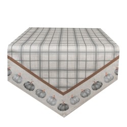 Clayre & Eef Tafelloper 50x160 cm Grijs Katoen Pompoen