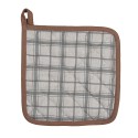 Clayre & Eef Topflappen 20x20 cm Grau Baumwolle Quadrat Kürbis
