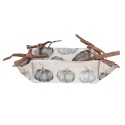 Clayre & Eef Cestino del pane 35x35x8 cm Grigio Cotone Quadrato Zucca
