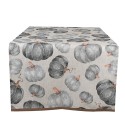Clayre & Eef Table Runner 50x140 cm Grey Cotton Pumpkin