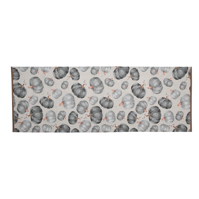 Clayre & Eef Table Runner 50x140 cm Grey Cotton Pumpkin