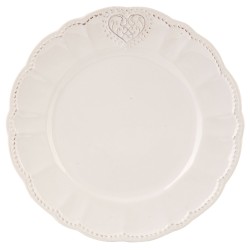 Clayre & Eef Piatto per la colazione Ø 21 cm Beige Ceramica Rotondo