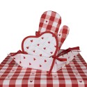 Clayre & Eef Pot Holder 20x20 cm White Red Cotton Heart-Shaped Hearts