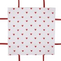 Clayre & Eef Broodmand 35x35x8 cm Wit Rood Katoen Vierkant Hartjes