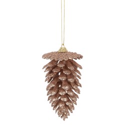 Clayre & Eef Ornamento Natalizio Pigne Ø 7x13 cm Color rame Plastica