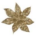 Clayre & Eef Fleur artificielle Poinsettia Ø 15x2 cm Couleur or Plastique