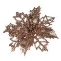 Clayre & Eef Fiore artificiale Stella di Natale Ø 9x2 cm Color rame Plastica