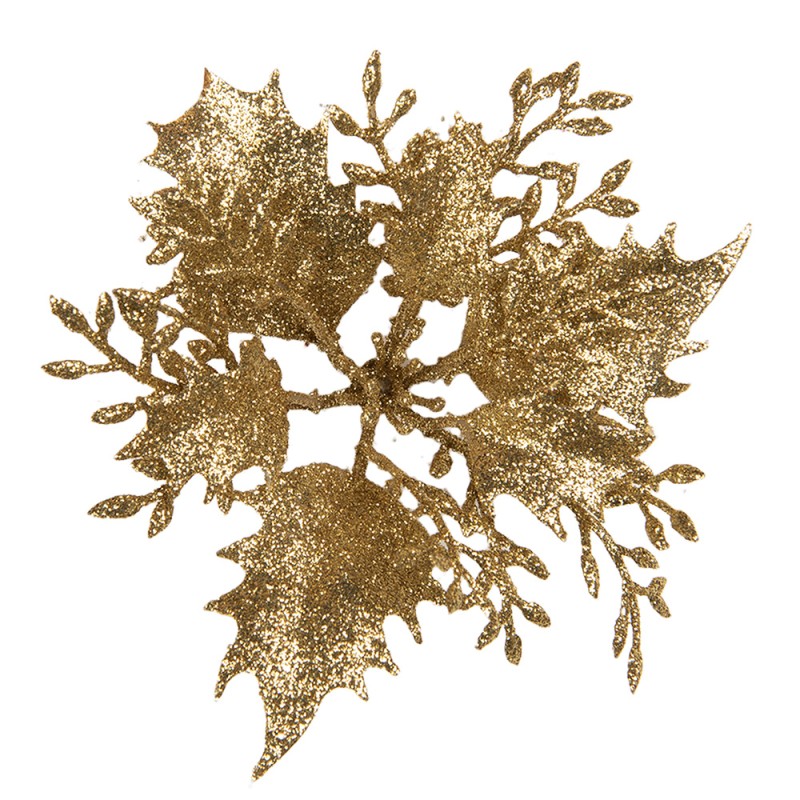 Clayre & Eef Kunstblume Ø 11x3 cm Goldfarbig Kunststoff