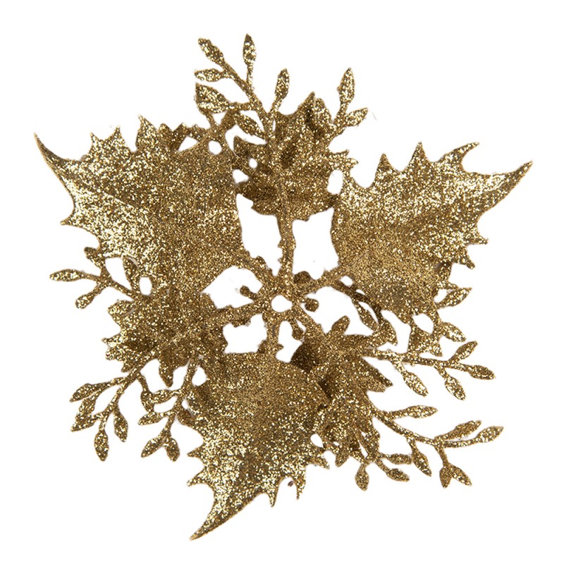 Clayre & Eef Kunstblume Ø 11x3 cm Goldfarbig Kunststoff