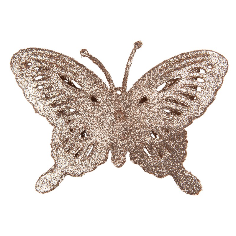 Clayre & Eef Statuetta decorativa Farfalla 12x2x9 cm Color rame Plastica