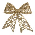Clayre & Eef Dekoration Schleife 18x2x16 cm Goldfarbig Kunststoff