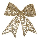 Clayre & Eef Dekoration Schleife 18x2x16 cm Goldfarbig Kunststoff
