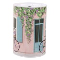 Clayre & Eef Money Box Ø 10x15 cm Pink Metal Bicycle