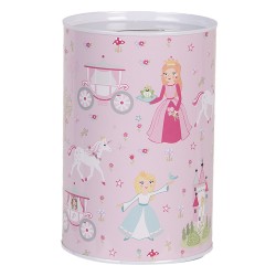 Clayre & Eef Money Box Ø 10x15 cm Pink Metal