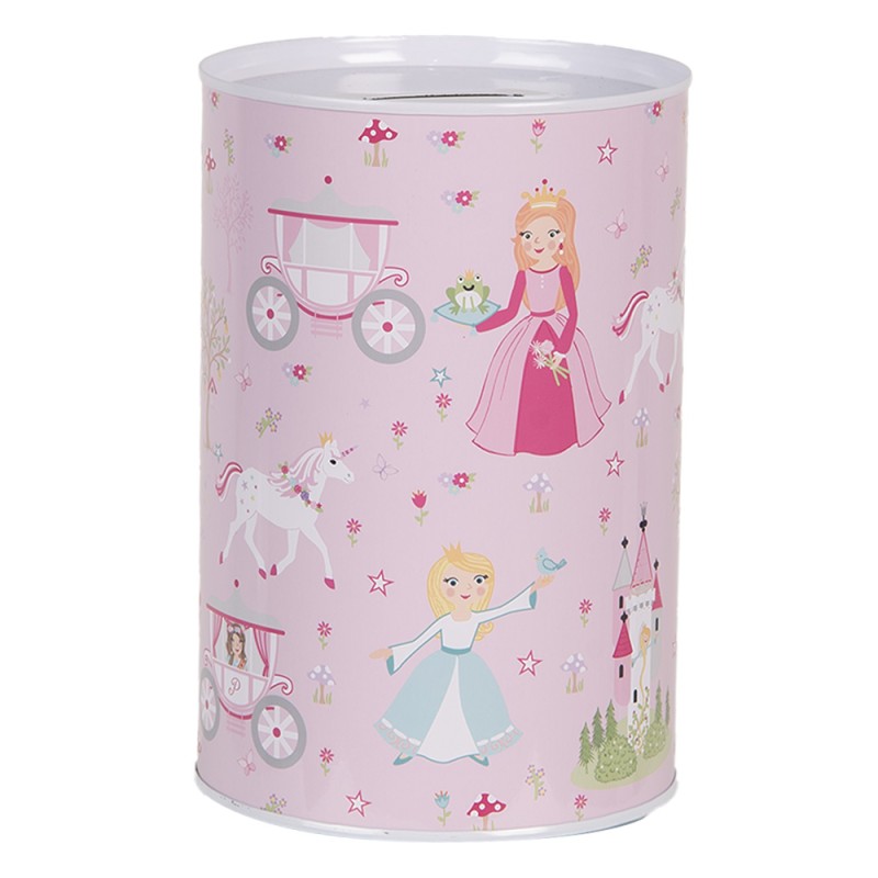 Clayre & Eef Spaarpot Ø 10x15 cm Roze Metaal