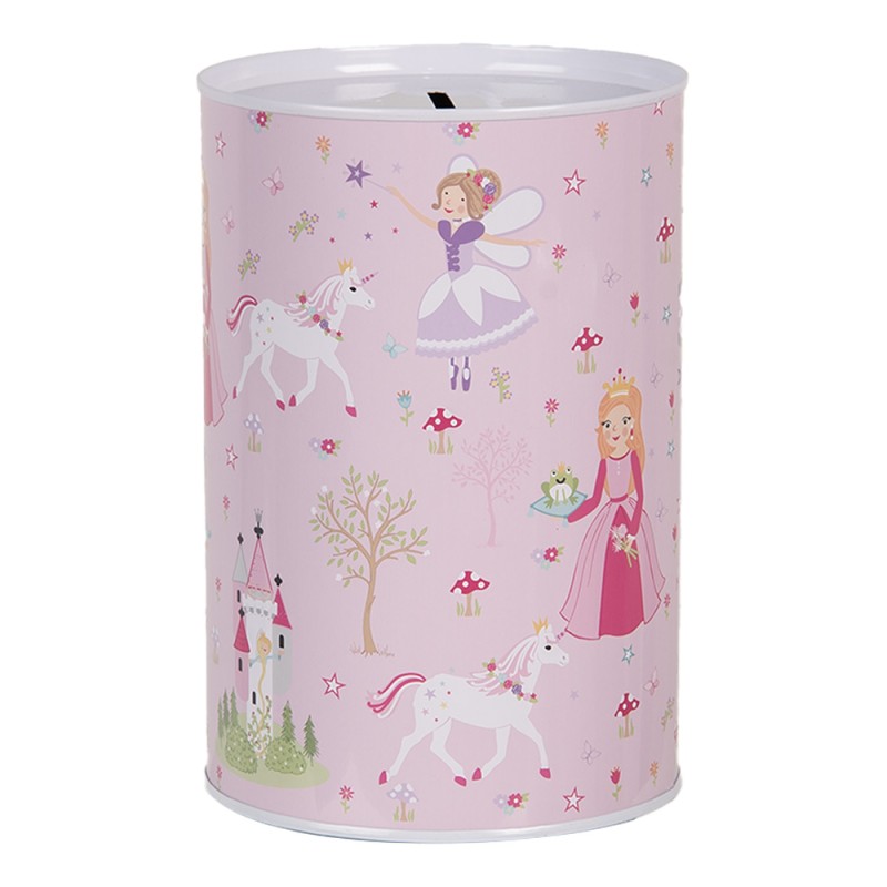 Clayre & Eef Spaarpot Ø 10x15 cm Roze Metaal