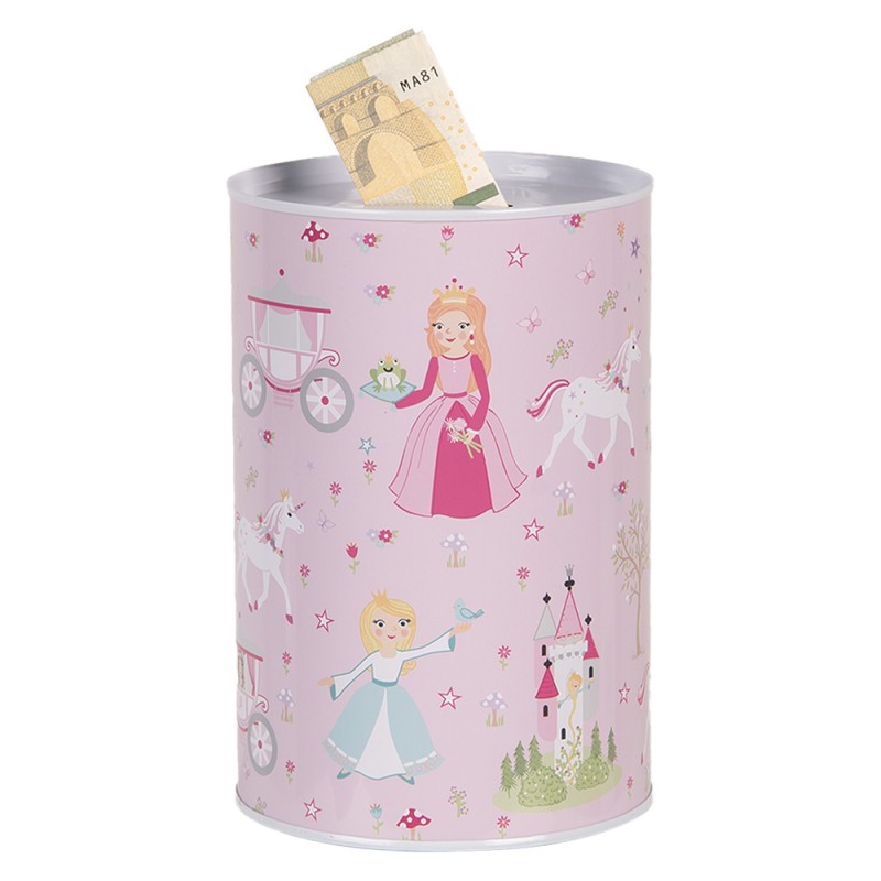 Clayre & Eef Spaarpot Ø 10x15 cm Roze Metaal