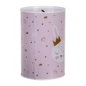 Clayre & Eef Spaarpot Ø 10x15 cm Roze Metaal Konijn