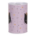 Clayre & Eef Money Box Ø 10x15 cm Pink Metal Cat