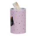 Clayre & Eef Money Box Ø 10x15 cm Pink Metal Cat