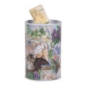 Clayre & Eef Salvadanaio Ø 8x13 cm Bianco Metallo Gatto