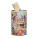 Clayre & Eef Salvadanaio Ø 8x13 cm Blu Metallo Gatto