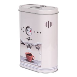 Clayre & Eef Storage tin 14x8x19 cm Grey Metal Coffee Cup