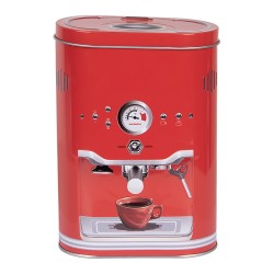 Clayre & Eef Boîte de rangement 14x8x19 cm Rouge Métal Tasse à café