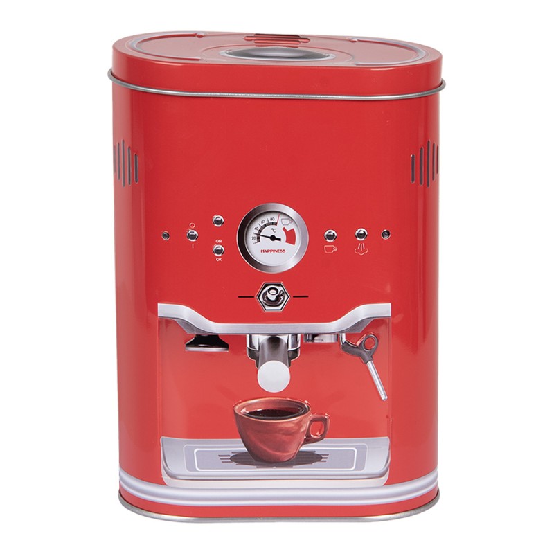 Clayre & Eef Boîte de rangement 14x8x19 cm Rouge Métal Tasse à café