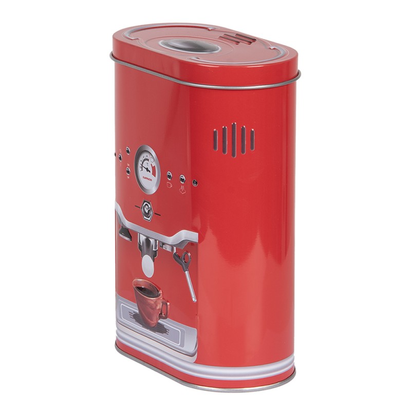 Clayre & Eef Boîte de rangement 14x8x19 cm Rouge Métal Tasse à café