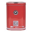 Clayre & Eef Boîte de rangement 14x8x19 cm Rouge Métal Tasse à café