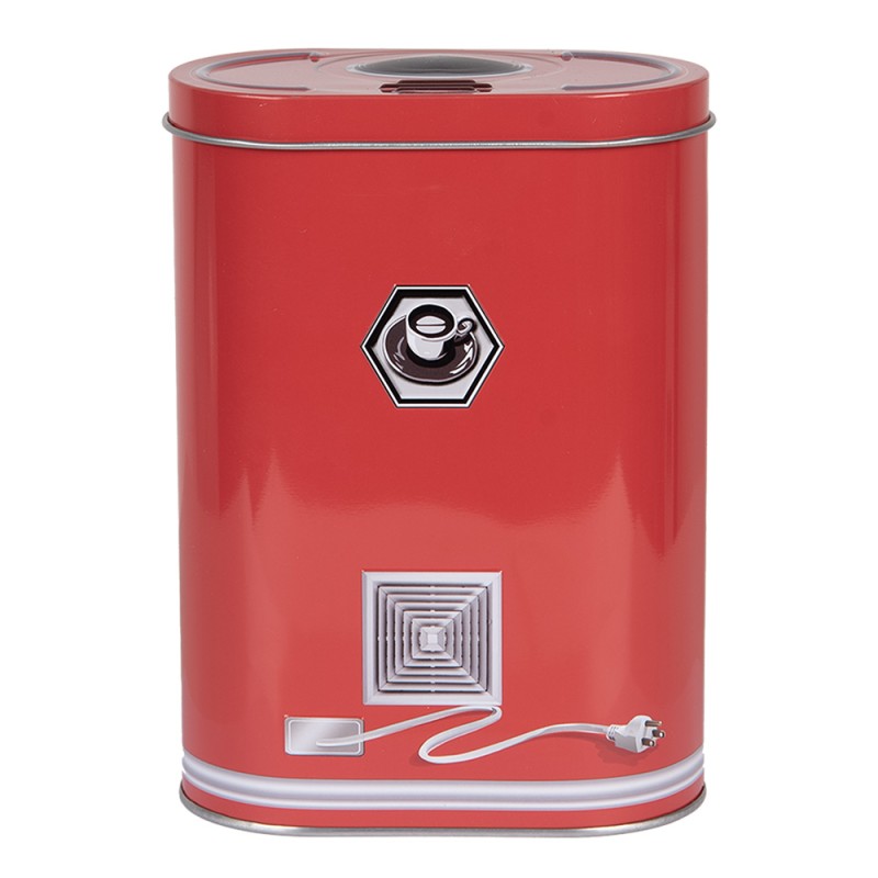 Clayre & Eef Boîte de rangement 14x8x19 cm Rouge Métal Tasse à café