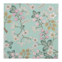 Clayre & Eef Napkins Paper Set of 20 33x33 cm Green Paper Flowers