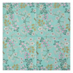 Clayre & Eef Napkins Paper Set of 20 33x33 cm Green Paper Flowers