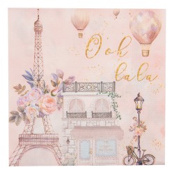 Clayre & Eef Napkins Paper Set of 20 33x33 cm Pink